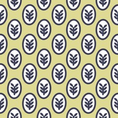 seamless pattern oval white and with yellow background