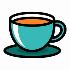 Tea with cup vector illustration 