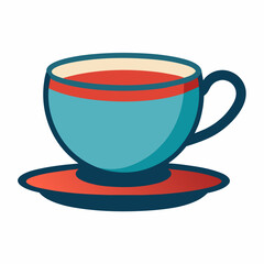 Tea with cup vector illustration 
