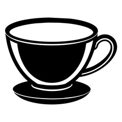 Tea with cup silhouette vector illustration 