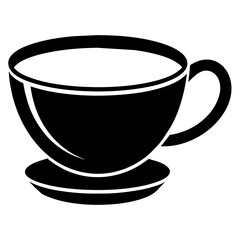 Tea with cup silhouette vector illustration 