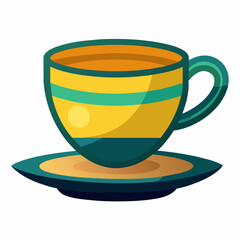 Tea with cup vector illustration 