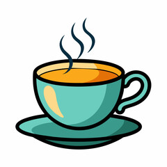 Tea with cup vector illustration 