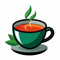 Tea with cup vector illustration 
