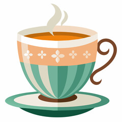 Tea with cup vector illustration 