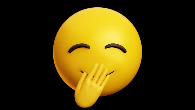 Elegant Laughing face emoji, 3d emoticon animation, Alpha channel, Transparent video