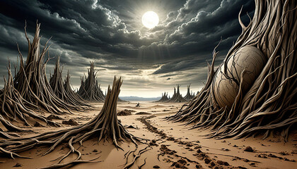 sunset in the desert