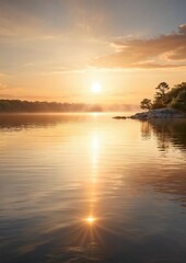 Fototapeta premium sunset on the lake