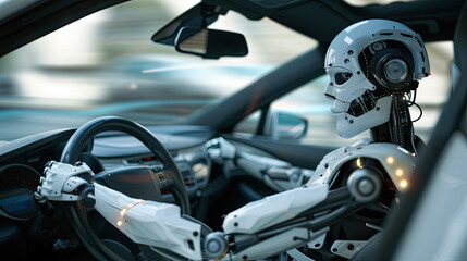 Robot driving car