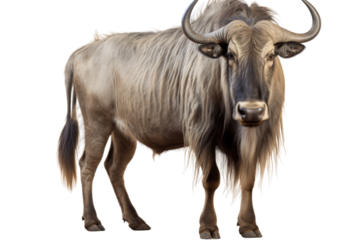 Majestic Beast With Enormous Horns on a White or Clear Surface PNG Transparent Background.
