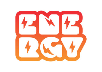 energy logo. orange-red energy concept. energy logo with lightning symbol