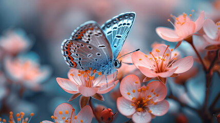 Background flower butterfly spring garden floral