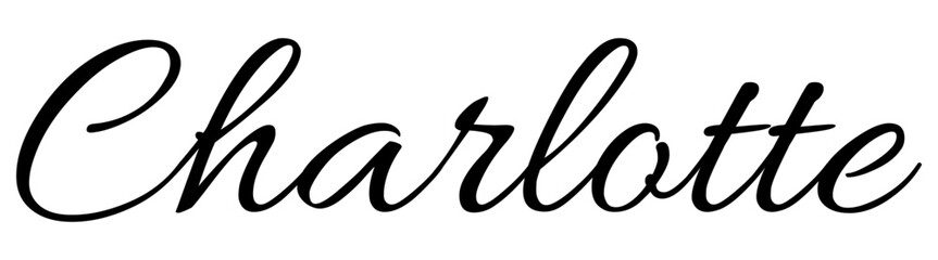 Charlotte - black color - name written - ideal for websites, presentations, greetings, banners, cards, t-shirt, sweatshirt, prints, cricut, silhouette, sublimation, tag