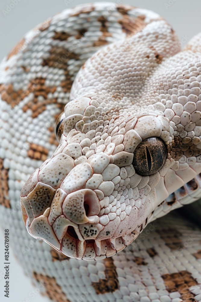 Poster close up of a snake with its mouth open, suitable for educational materials or wildlife documentarie