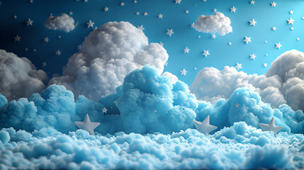 Background podium baby cute product 3d cloud kid