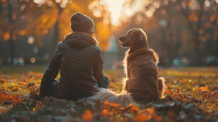 Serene Moments of Love: Gay Couple Relaxing with Dog in Park