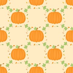 seamless background with pumpkins, seamless pattern illustration.