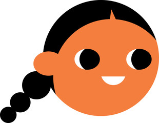 Cartoon Girl Face Icon
