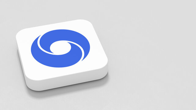 Deepmind App Icon on Gray Background with Copy Space