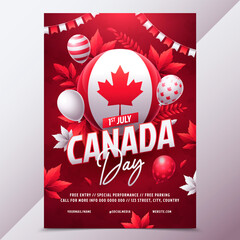 Canada day poster in realistic style