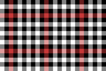 Black red white plaid pattern - seamless vector print