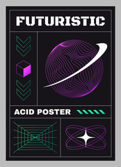 Acid poster in hand drawn design