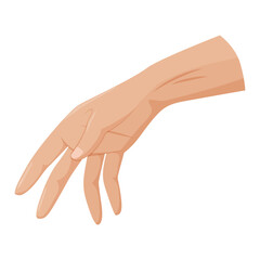 Hand throwing something or invisible objects. Hand throwing away.