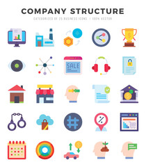 Company Structure Icons bundle. Flat style Icons. Vector illustration.