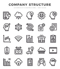 Company Structure Icon Pack 25 Vector Symbols for Web Design.