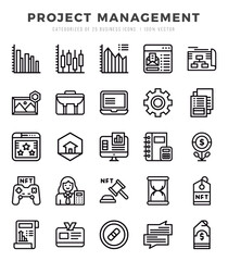 Set of Project Management icons. Vector Illustration.