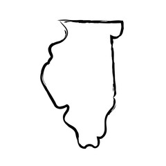 Illinois hand drawn vector map