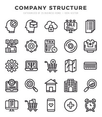 Set of Lineal Company Structure Icons. Lineal art icon. Vector illustration