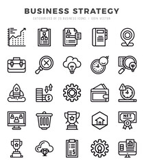 Simple Set of Business Strategy Related Vector Lineal Icons.