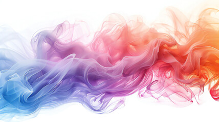 abstract colorful smoke on white background, illustration