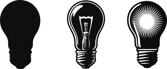 Set of light blub, vector illustration.