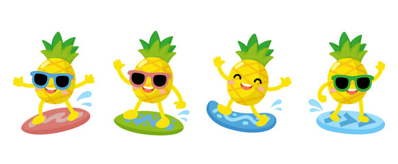 Pineapple Playing surfboard, Pineapple Surfboard Summer, fruit hello summer