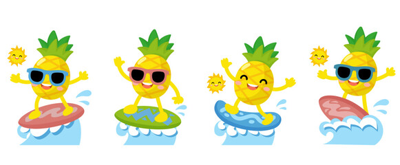 Pineapple Playing surfboard, Pineapple Surfboard Summer, fruit hello summer