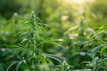 Naklejka premium Detailed view of a marijuana plant, suitable for educational materials