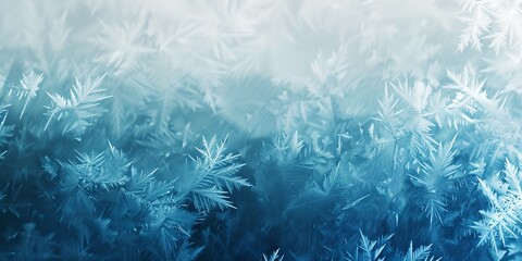 frosty window with blue and white colors