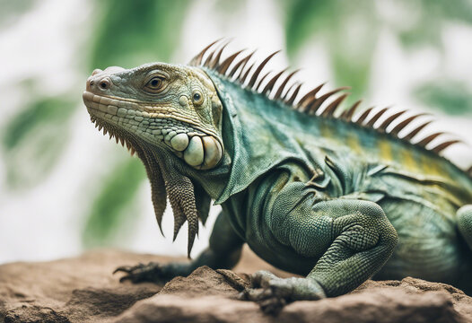 Fiji Banton Iguanas, isolated white background
