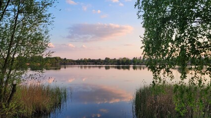 sunrise over the lake