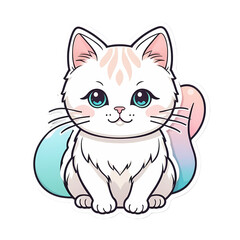 Obraz premium Cute kawaii cat