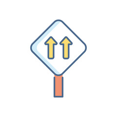 One Way Traffic vector icon
