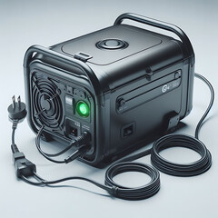 black color generator electric power supply unit. Generative AI