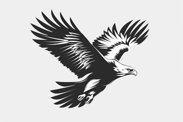 Fototapeta premium Powerful eagle in striking black and white, suitable for various projects