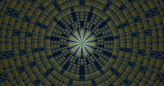 Cerchi concentrici con movimento a spirale ed effetto caleidoscopio