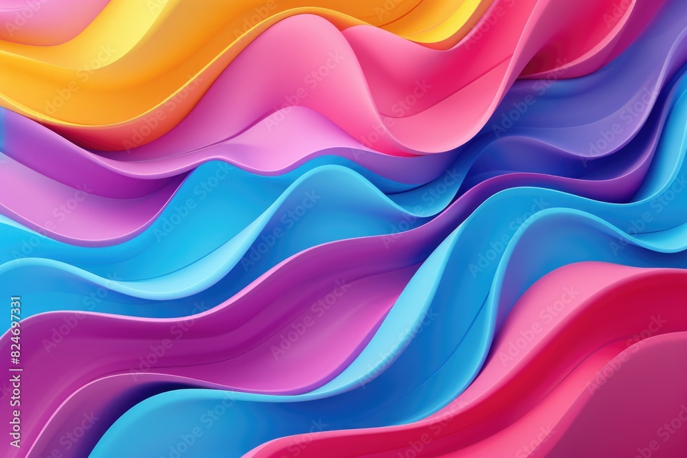 Poster multicolored abstract background with wavy shapes. perfect for modern designs