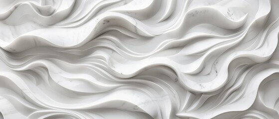 White waves 3d tiles tile, marbled marble stone texture wall background banner panorama