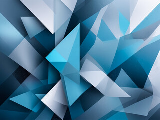 Modern geometric abstract shapes in various shades of blue and gray background