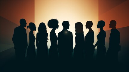 group of people illustration, head silhouette of men and women